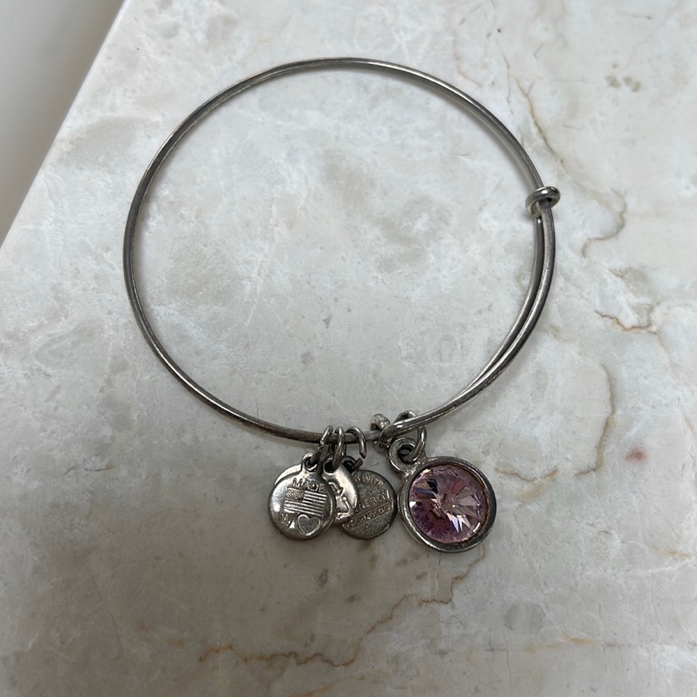 Alex&Ani Bangle Bracelet June Birthstone Amethyst